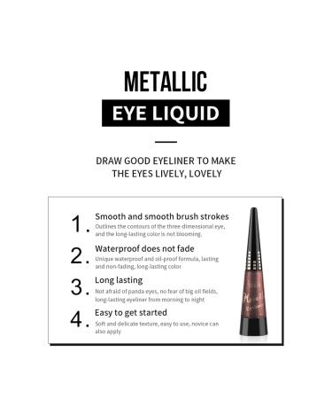Allbesta Metallic Liquid Eyeliner | Waterproof Shiny Smokey Eyes | Long Lasting Glitter Eyeshadow Makeup - 08# - Buy Online on GoSupps.com