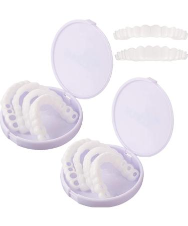 Wfle 2 pairs cosmetic veneer teeth instant furners dental silicone teeth whitening temporary prosthesis teeth top bottom false teeth for men and women