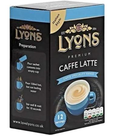 Lyons Premium Instant Coffee Bag Sachets + FabFinds Assorted Gift Mug (Caffe Latte 4X 12Sachets) 720.0 gram Pack of 1 Caffe Latte 720 g (Pack of 1) - Buy Online on GoSupps.com