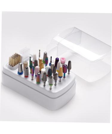 Healeved Grinding Head Cleaning Box Nail Bits Nail Grinding Head Holder Nail Salon Product Reusable Nail Drill Bit Nail Room Accessories Charm Holder Plastic Storage Rack Women's Ceramics - Buy Online on GoSupps.com