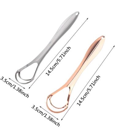 Autuuuckee Double Tongue Cleaner | Metal Tongue Scraper for Bad Breath | Travel-Friendly Rose Gold | Safe Breath for Adults - Buy Online on GoSupps.com