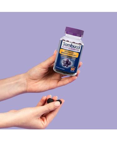 Sambucol Black Elderberry Gummies â€“ Immune Support with Vitamin C & Zinc â€“ 60 Natural Berry Gummies - Buy Online on GoSupps.com