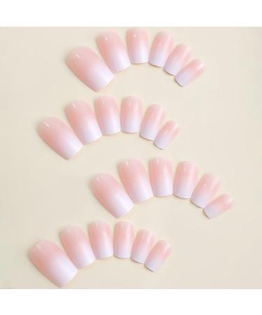 ZSPERKLA Press on Nails Fake Nails Tips Full Cover Medium False Nails Pink Nails Glossy Nails for Women and Girls 24 PCS - Buy Online on GoSupps.com