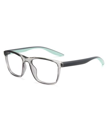 Cyxus Square Blue Light Blocking Glasses for Women Men Tr90 Frame Anti Eye Strain UV400 Protection Computer Glasses 8188 Grey