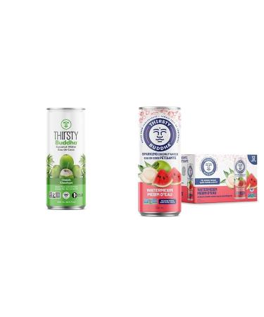Thirsty Buddha All Natural Coconut Water 5.7kg (12/490ml) & Thirsty Buddha Sparkling Coconut Water Watermelon 4.5kg (12/330ml)