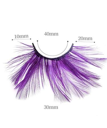 Dorisue Huge Dramatic Halloween Eyelashes - Purple Extra Long Cat Eye & Feather Style for Costumes - Buy Online on GoSupps.com
