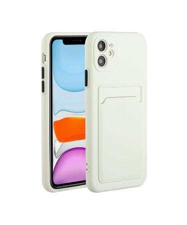 Tivenfezk Nadoli Silicone case for iPhone 15 Plus Ultra thin shockproof scratch -resistant wallet soft TPU protective cover cell phone case with credit card holder iphone 15 plus white