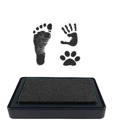 Ink Pad for Baby Footprint, Baby Handprint, Paw Print Pad, Create Impressive Keepsake Stamp, Non-Toxic Ink pad, Perfect Baby Shower Registry Gift for Boys and Girls (Black)