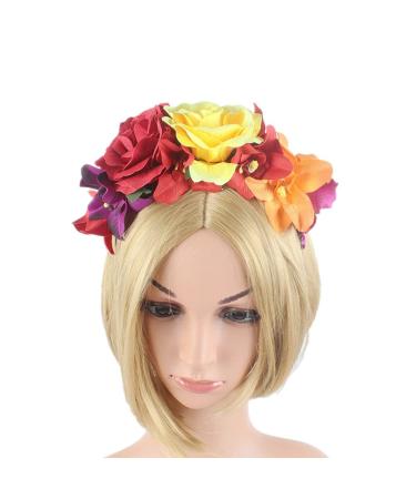Ericotry Halloween Boho Floral Headband - Rose Flower Crown for Party Costumes and Cosplay Accessory - Buy Online on GoSupps.com