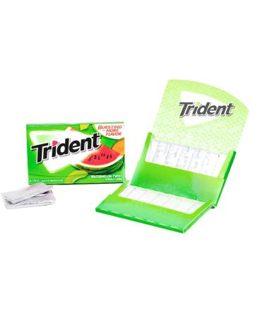 Trident Sugar Free Chewing Gum 39g (Watermelon twist 6 Packs) Watermelon twist 1 count (Pack of 1)