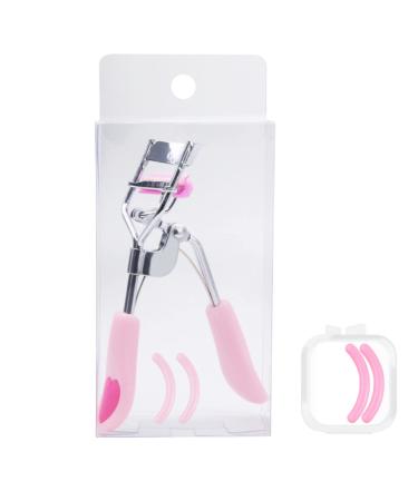 WYFCR Eyelash Curler No Pinching Eyelids Eyelash Curler Advanced Silicone Replacement Pads Eyelash Curler 4 Refill Pads Classical Metal Makeup Curling Tool Pink black