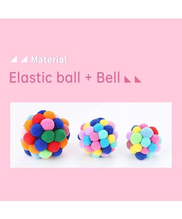 Cat Toy Balls with Bell - Colorful Soft Fuzzy Balls for Indoor Cats and Kittens - Interactive Chewing Toys - 3 Pack - Buy Online on GoSupps.com