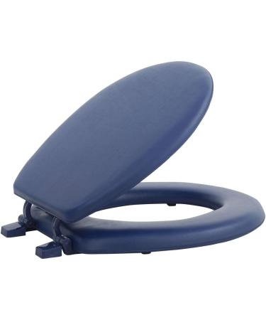 Fantasia Navy 17 Inch Soft Standard Vinyl Toilet Seat with Comfort Foam Cushioning - Easy to Install - Fits All Standard Size Fixtures - Buy Online on GoSupps.com