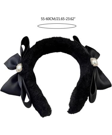 JSGHGDF Sweet Ballet Bowknot Plush Headband for Women Girls Furry Princess Hair Hoop Elegant Hair Styling Tool Pink - Buy Online on GoSupps.com