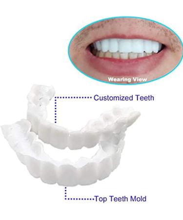 Flipped Warm Veneers Teeth Set - Temporary Artificial False Teeth for Men & Women - Easy Plug-In Top & Bottom 2 Pairs - Buy Online on GoSupps.com