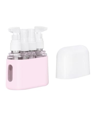 Portable Travel Pump Bottle Set for Toiletries and Lotions Pink