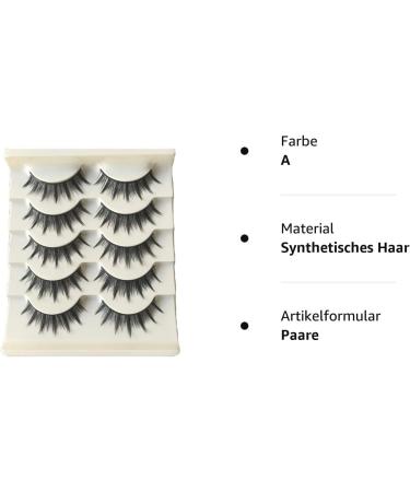 Buy WBFN 5 Couples Japanese Ernst Makeup False Eyelashes - Long Thick Natural Eye Extensions | DIY Cosmetic Beauty - Buy Online on GoSupps.com