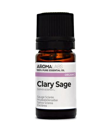 BIO - Clary SAGE Essential Oil - 5mL - 100% Pure Natural Chemotyped and AB Certified - Aroma Labs (French Brand) 5 ml (Pack of 1)