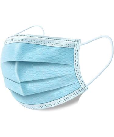 LYMASK 50Pcs Adults Disposable 3 Ply Earloop Face Mask Blue - Pack of 50 - Buy Online on GoSupps.com