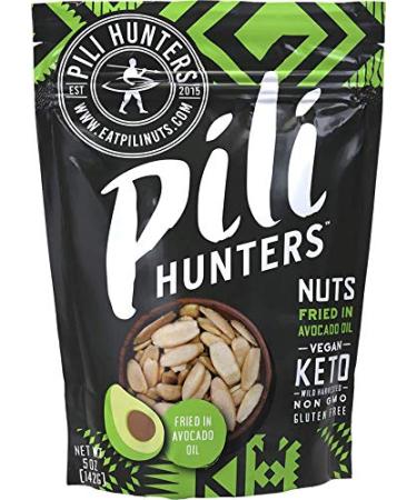 The Original Wild Sprouted Pili Nuts by Pili Hunters - Traditional Fried Pili Nuts, A Keto Snacks with Avocado Oil for Low Carb Energy, Gluten Free Superfood AS SEEN ON TV (5 oz Bag) 5 Ounce (Pack of 1)