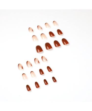 BABALAL Medium Brown Acrylic Swirl Press on Nails - Oval Glossy Fake Nails for Women and Girls | NAILA01 - Buy Online on GoSupps.com