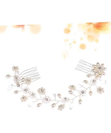 Angoily Wedding Hair Comb Barrettes for Women Double Comb Hair Clip Wedding Hair Accessories Hair Claw Clips for Women Wedding Hair Clip Pearl Hair Accessories Bride Hairpin - Buy Online on GoSupps.com