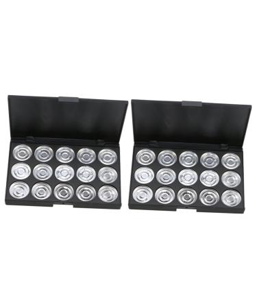 Healvian 2pcs 15 Empty Cosmetic Case Empty Eyeshadow Case Empty Makeup Travel Makeup Case Eyeshadow Palette 1 count (Pack of 1) Silverx2pcs