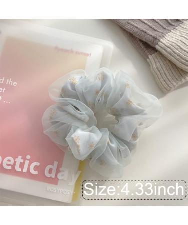 Daisy Flower Organza Hair Scrunchies for Women Girls - 3 Pcs - Buy Online on GoSupps.com