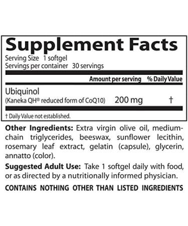 Doctor's Best Ubiquinol 200 mg - 30 Softgels | Premium Antioxidant Support - Buy Online on GoSupps.com