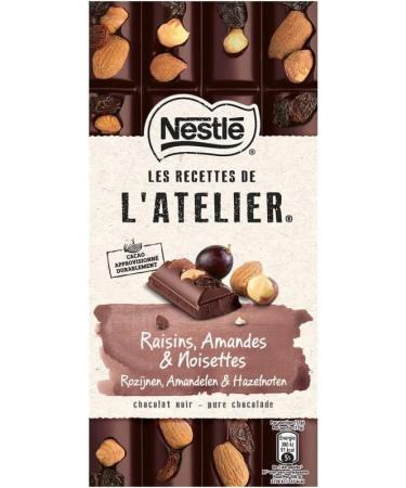  G n rique NESTLE LES RECETTES DE LATELIER - Chocolate and Dried Fruit Delight 170g - Dark chocolate treat with raisins almonds and hazelnuts - Pack of 4 - Buy Online on GoSupps.com