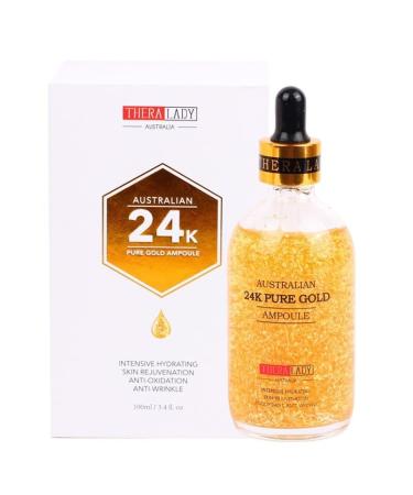 24K Pure Gold Ampoule - Hydrating Lifting & Moisturizing Facial Essence (100ml) | Australian Skincare - Buy Online on GoSupps.com