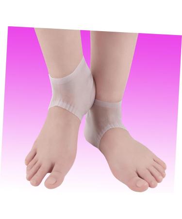 FRCOLOR 1 Pair Moisturizing Heel Sock Gelt Silicone Heal Dry Cracked Heels Silicone Heel Protector Heel Cups for Heel Pains Silicone Socks Men and Women Protective Agent White Breathable - Buy Online on GoSupps.com