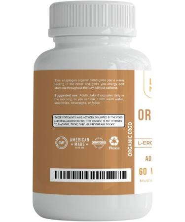 Organic L-Ergothioneine Plus Mushroom Blend Supplement - Longevity & Immune Support - 60 Veggie Caps - Buy Online on GoSupps.com