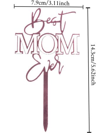 Cake Topper Best Mom Ever Cake Topper Acrylic Cake Decorations for Mom s Birthday Mother s Day Rose Gold White - Buy Online on GoSupps.com
