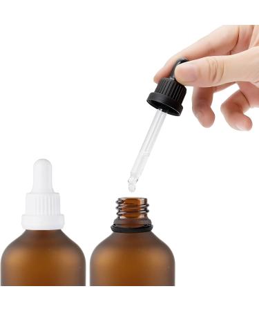 Zeoabsy 6-Pack 100ml Frosted Brown Glass Pipette Bottles with Lock Ring - Ideal for Essential Oils & Aromatherapy - International Shipping - Buy Online on GoSupps.com