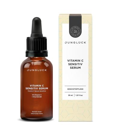 JUNGL CK Vitamin C Serum Face Sensitive - Vegan | Mild Face Serum with Organic Aloe Vera Gives You a Natural Glow & Radiant Complexion | Compatible Face Care for Sensitive Skin