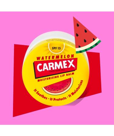 Carmex Lip Balm SPF15 Watermelon Jar 7.5g Moisturizes Protects Repairs Soothes and Smoothes Lips - Buy Online on GoSupps.com
