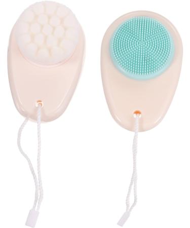 FRCOLOR Pack of 4 Double-Sided Facial Cleansing Brush Face Massage Brush Double End Face Brush Hand Grip Face Brush Lady Face Brush Deep Sink 3D Silicone Soft Fur - Buy Online on GoSupps.com