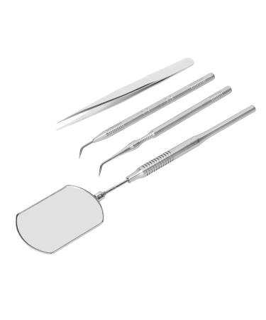 Shanrya Eyelash Inspection Mirror Multifunctional Glass Lens Nonslip Wearresistant Rotatable Eyelash Mirror Detachable Handle for Eyelash Transplant Makeup Silver