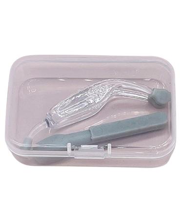 Contact lens inserting and removing tool set with soft silicone for students office worker house eye tweezers stick insert set with soft tip gray