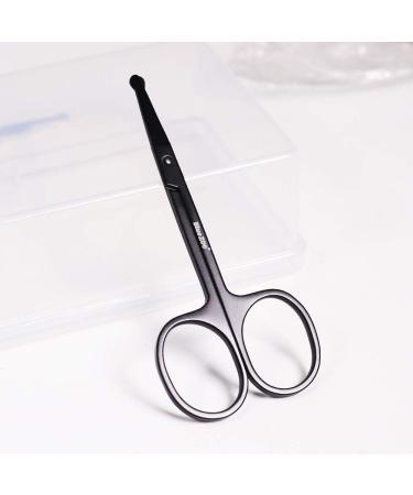 3.5 inch Eyebrow Scissors Facial Hair Mustache Scissors Eyelash Hair Trimming Grooming Scissors Cosmetic Makeup Tool Safety Scissor(Black) - Buy Online on GoSupps.com
