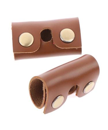 Beavorty 2 piece of razor for men leather razor case razor protection case razor travel bag safety razor for men men's face razor Travel accessories travel razor brown 8.5x4.5cm