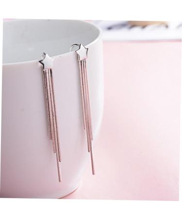 CALLARON 2pcs Stud Earrings Tassel Earrings Women Earrings Drop Earrings Star Earring Studs Earrings for Women Accessories Hanging Miss Medium Silver - Buy Online on GoSupps.com
