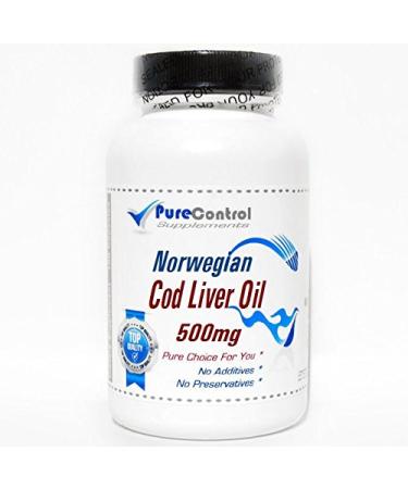 Norwegian Cod Liver Oil Concentrate 500mg // 100 Capsules // Pure // by PureControl Supplements