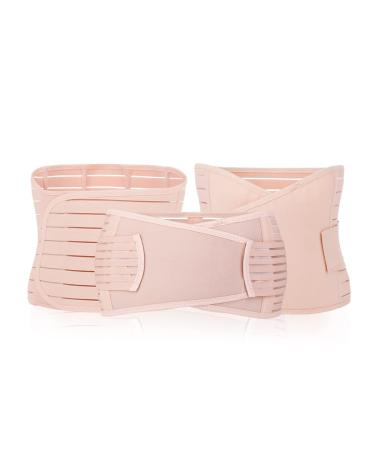BIONICORE 3-in-1 Postpartum Belly Band Wrap - Abdominal Binder Support Belt for Pregnancy Recovery - C Section Body Shaper in Pink (Size L) - Buy Online on GoSupps.com