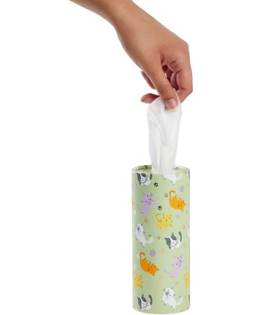 8 Pack Cylinder Tissue Boxes for Car Cup Holder - 4 Cute Designs - 400 Wipes Total - Buy Online on GoSupps.com