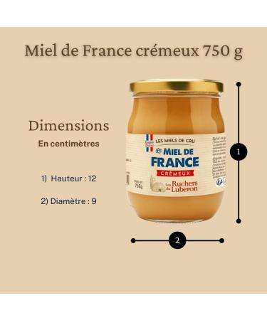 Les Ruchers du Luberon - Creamy French Honey 750 g - Raw French Honey - Natural - Unfiltered - Naturally Crystallized - Buy Online on GoSupps.com
