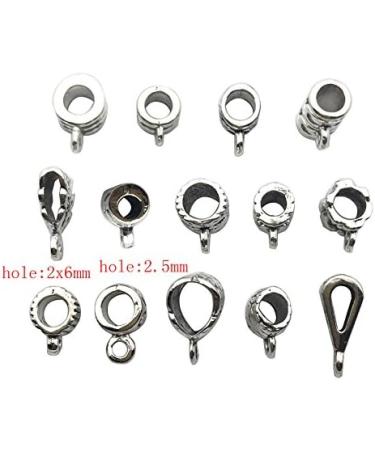 I Love DIY Beads 100g - Mixed Tibetan Tube Spacer Bail Bead Hanger (Antique Silver) - 125pcs - for European Bracelet Pendant - Buy Online on GoSupps.com
