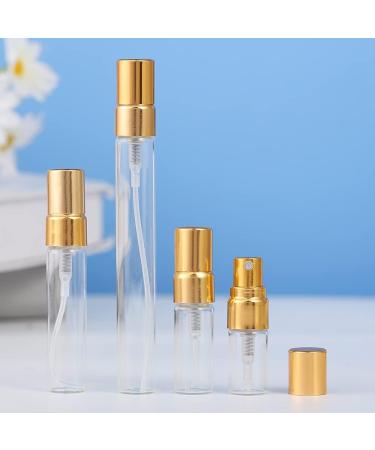 Enslz 10ml Refillable Glass Spray Bottle - 10 Pieces Mini Perfume Atomizer Vials (Gold) | Ideal for Samples & Travel - Buy Online on GoSupps.com