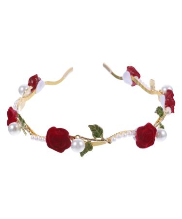 Yardenfun Pearl Headband Flower Headband Headbands with Pearl Hair Headbands Hair Bands Headbands for Women Bridal Headband Headband Women Headpiece Hairband for Women